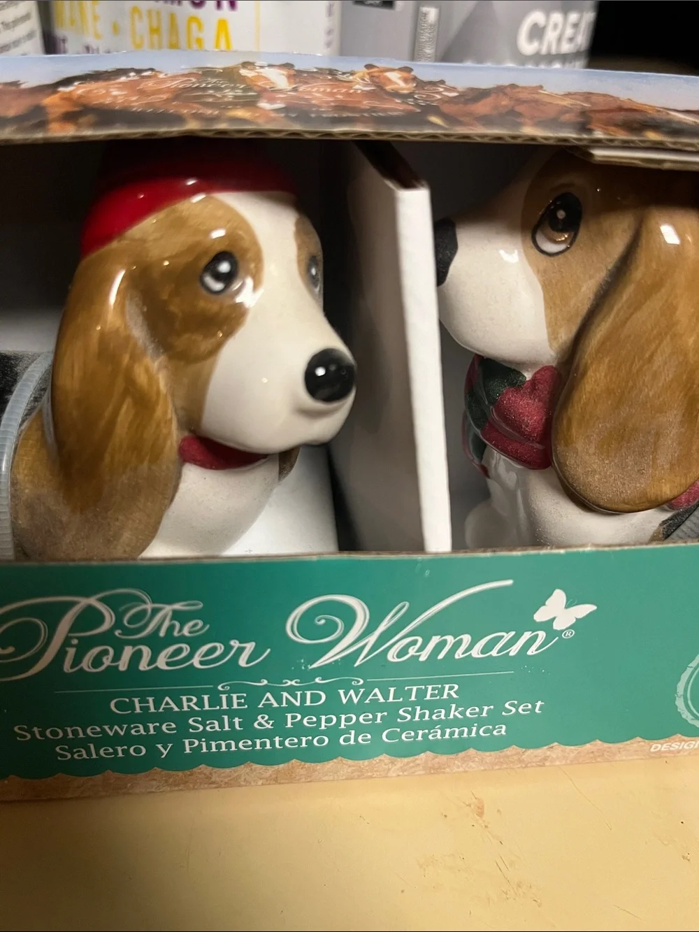 The pioneer woman Charlie and Walter salt shakers